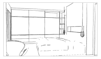 rénovation croquis plan chambre