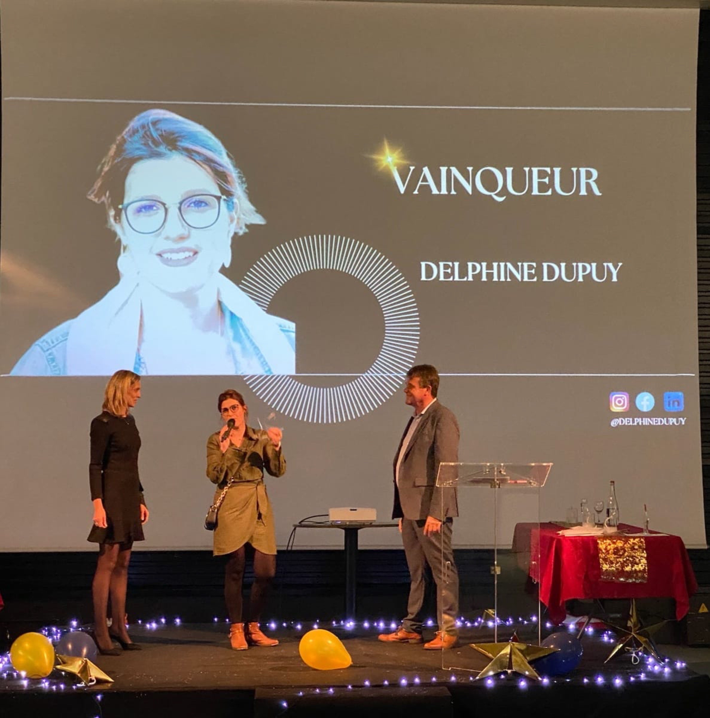 R&eacute;compense obtenue sur sc&egrave;ne par Delphine Dupuy